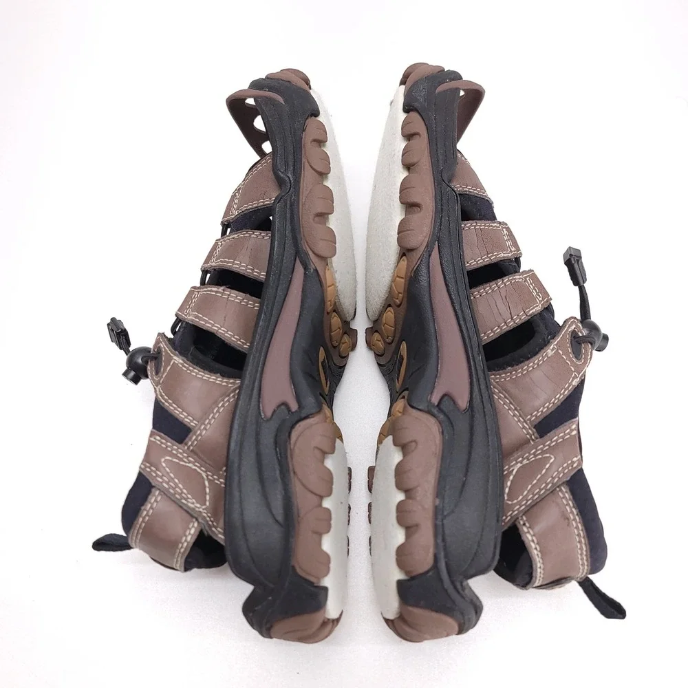 Bite Troutstream Mens Brown Black Fly Fishing Wading Sandals Felt Sole Size 8